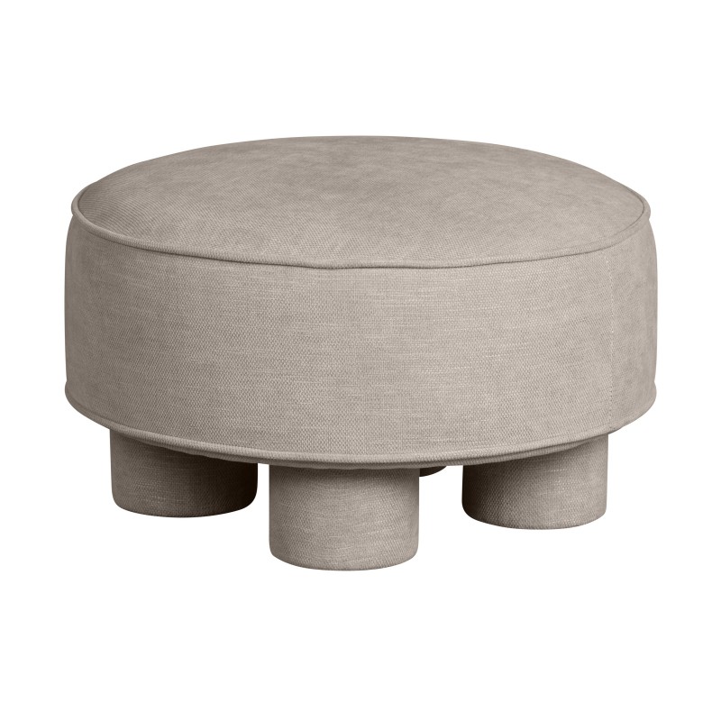 POUF ROUND LEGS NATURAL - CHAIRS, STOOLS